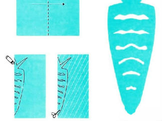 胡萝卜的剪纸图案与图解教程2