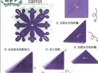 胡萝卜的剪纸图案与图解教程3