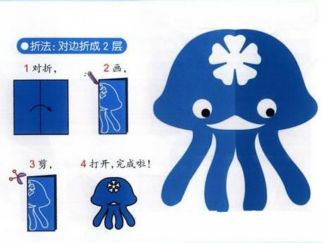水母的剪纸图案与图解教程
