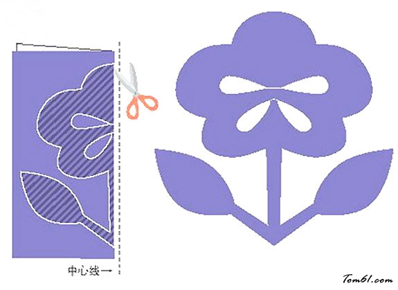 小花的剪纸图案与图解教程图片1