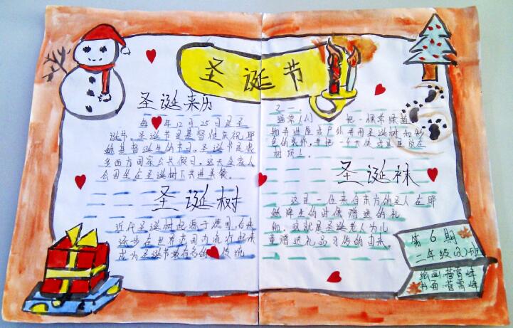 快乐过圣诞手抄报版面设计图