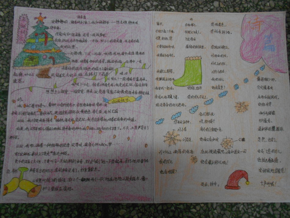 圣诞树手抄报版面设计图