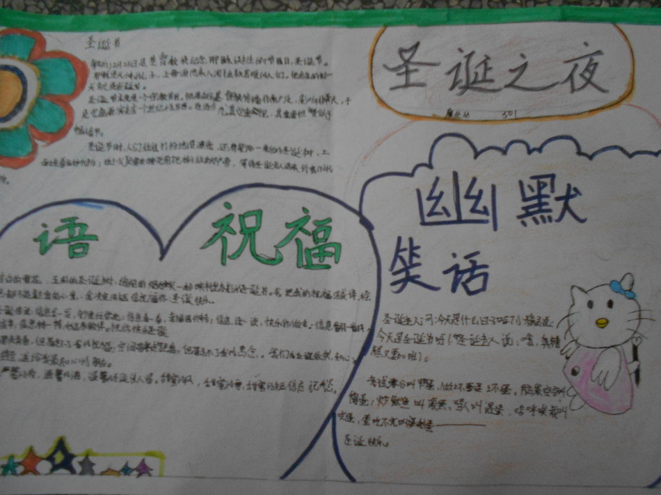 圣诞之夜手抄报版面设计图