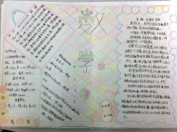 简单好看的数学手抄报图片-有趣的数学图片1