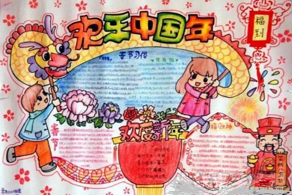 精美的春节手抄报图片-欢乐中国年图片1