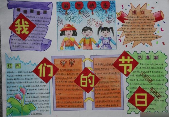 2016优秀的春节手抄报作品分享-欢天喜地过大年图片1