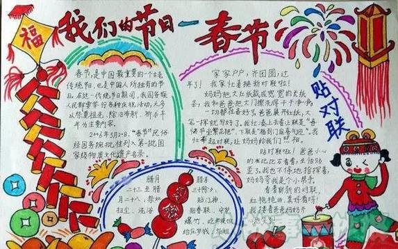 2016年春节手抄报版面设计-春节大吉图片1