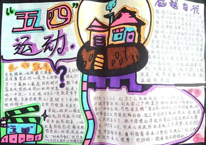 有关五四青年节的手抄报模板-五四运动图片1