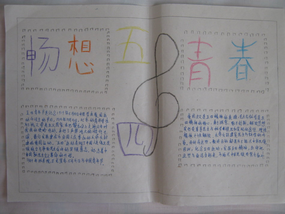 关于五四青年节的手抄报素材-畅想青春图片1