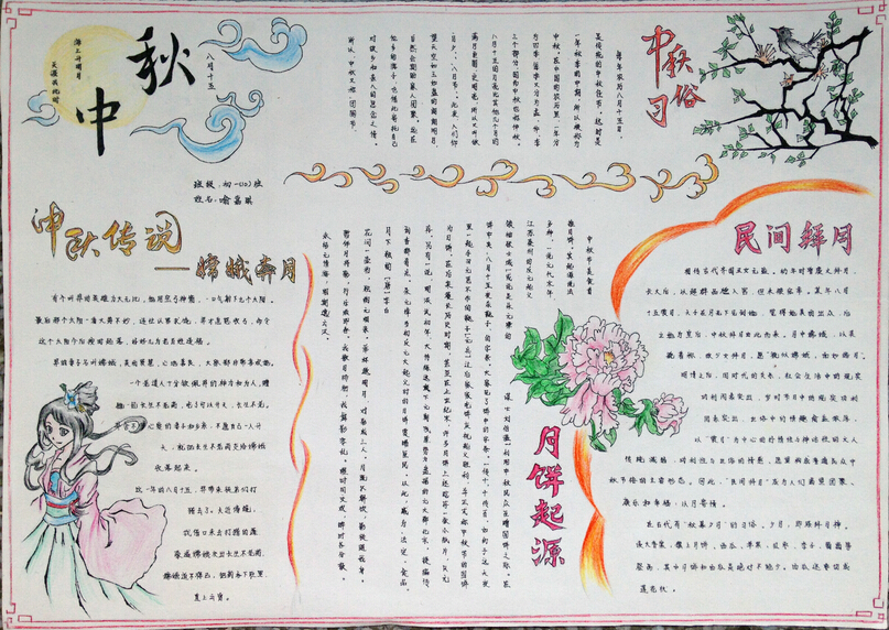 中秋节手抄报图片大全-中秋节快乐图片1