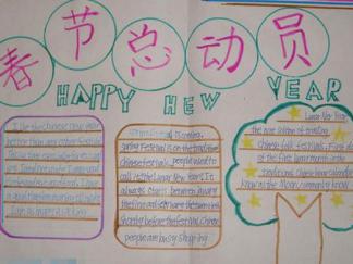 春节总动员手抄报版面设计图