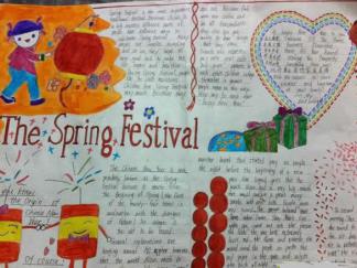 好看的春节英语手抄报版面设计图