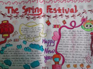 关于春节的英语手抄报版面设计图