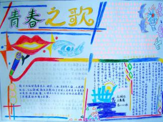 青春之歌五四青年节手抄报版面设计图