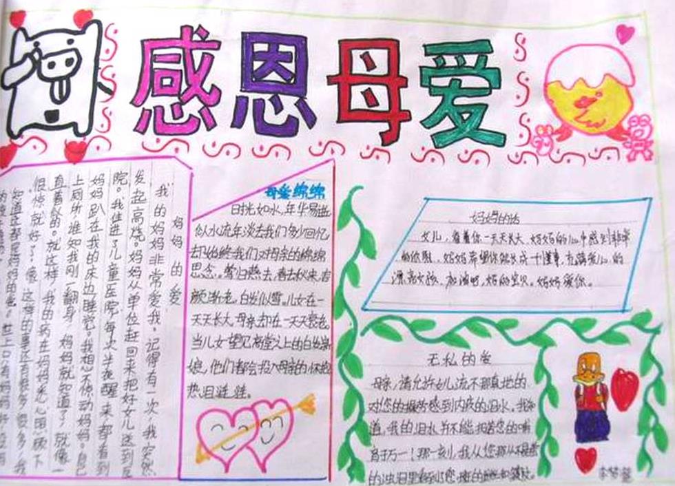 关于母亲节的手抄报内容-感恩母爱图片1