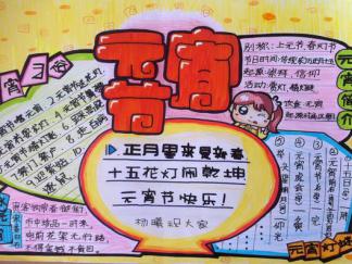 十五花灯闹乾坤手抄报版面设计图