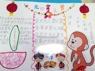 元宵庆团圆手抄报版面设计图