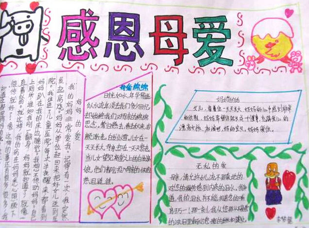 小学生母亲节手抄报图片-感恩母爱图片2