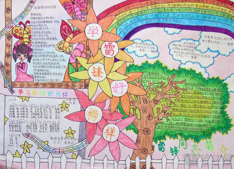 雷锋手抄报版面设计-学雷锋好榜样图片2