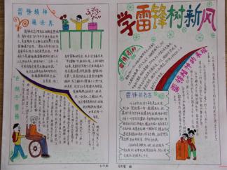 学雷锋树新风手抄报版面设计图