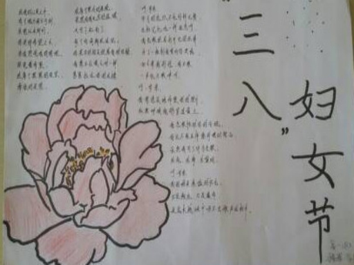 简单的三八妇女节手抄报图片-女人如花图片1