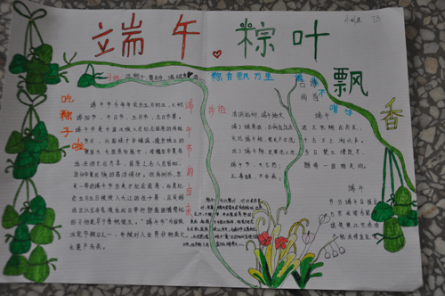 好看的端午节手抄报图片-粽叶飘香图片2