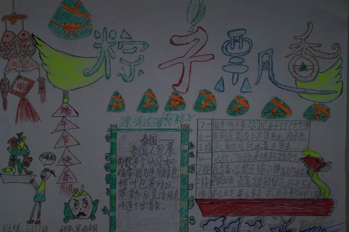 小学生端午节手抄报图片-粽子飘香图片1
