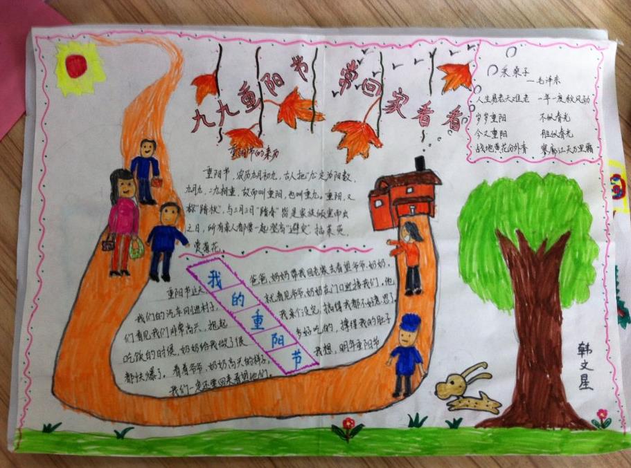 重阳节登高手抄报图片欣赏-我的重阳节图片1