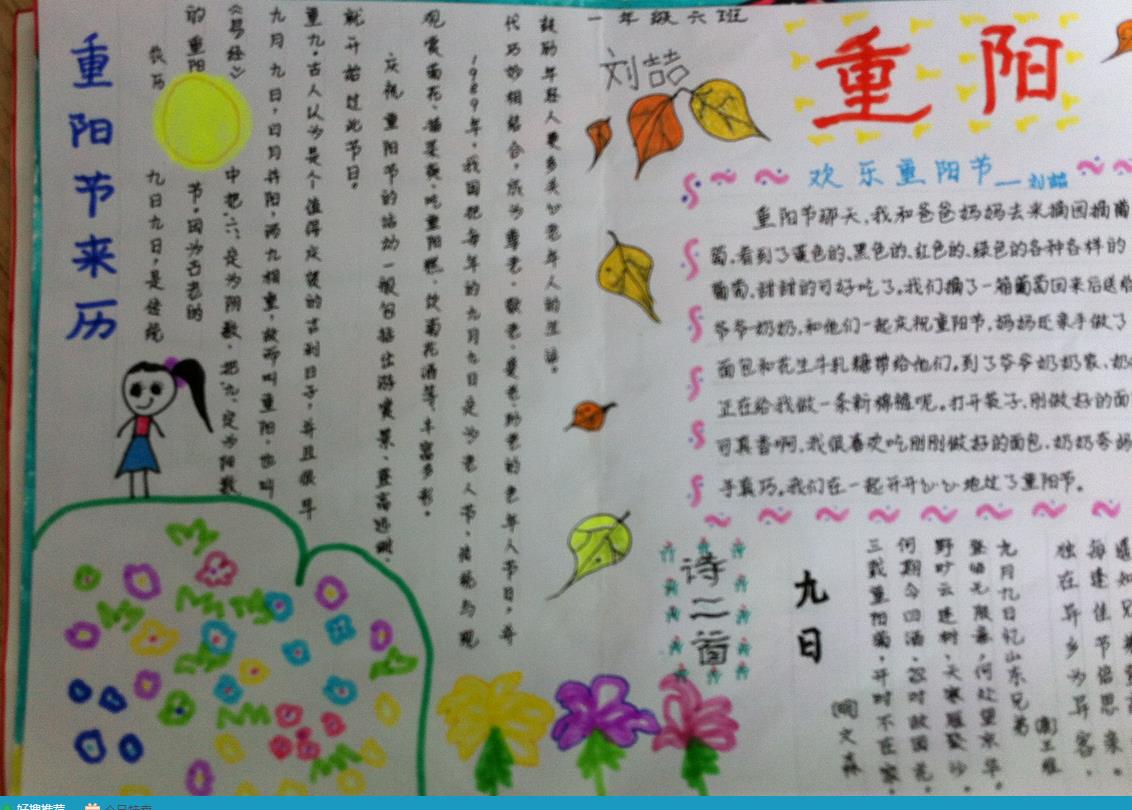 小学生重阳节手抄报之重阳节的来历图片1