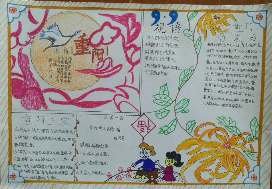 关于九九重阳节的手抄报,重阳节手抄报版面设计图片1