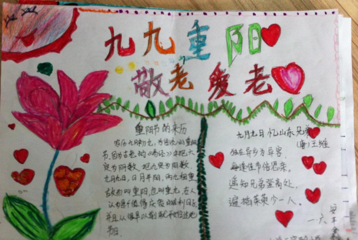 重阳节敬老爱老手抄报作品欣赏图片1