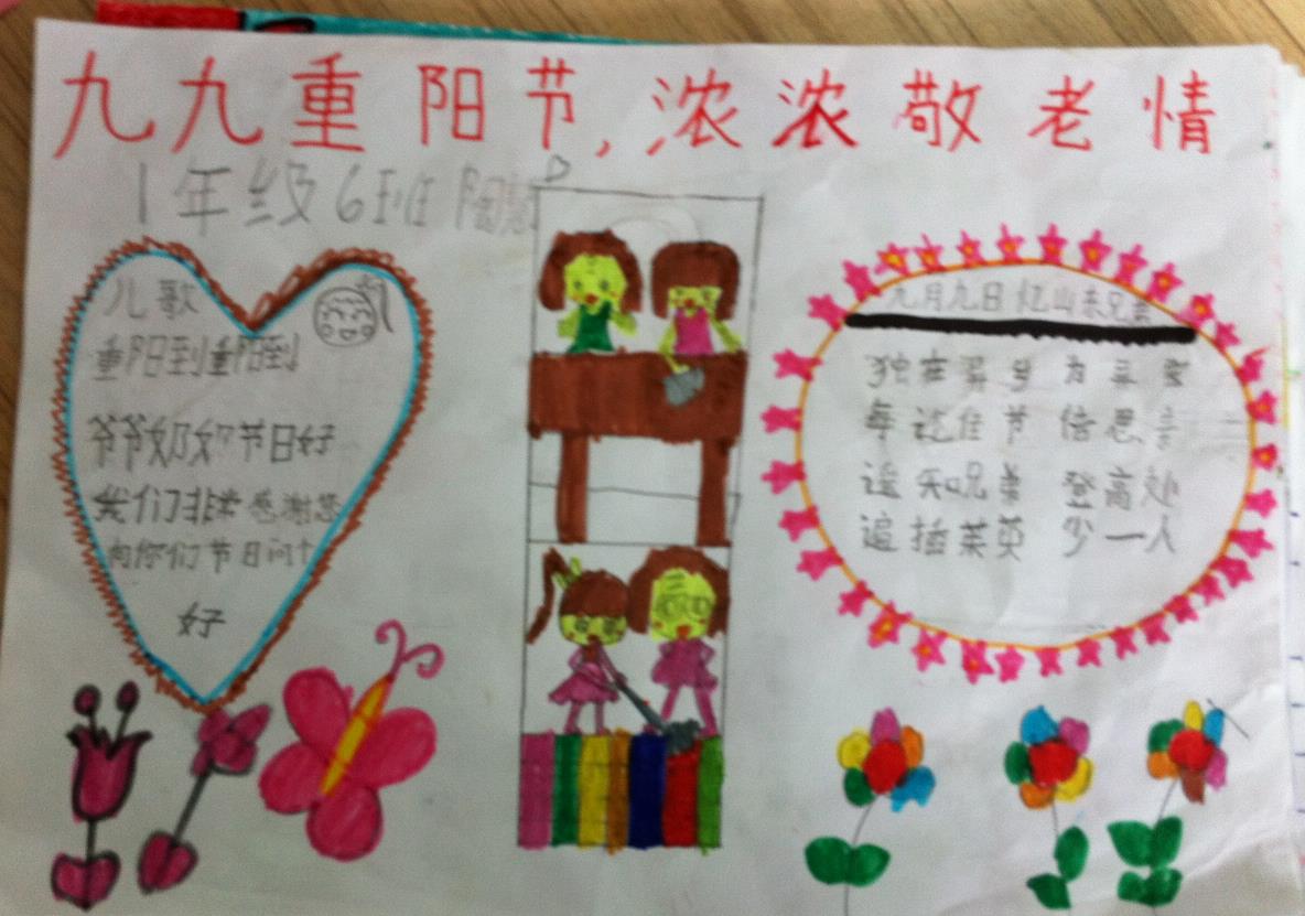 九九重阳节敬老情手抄报图片版面设计图片1