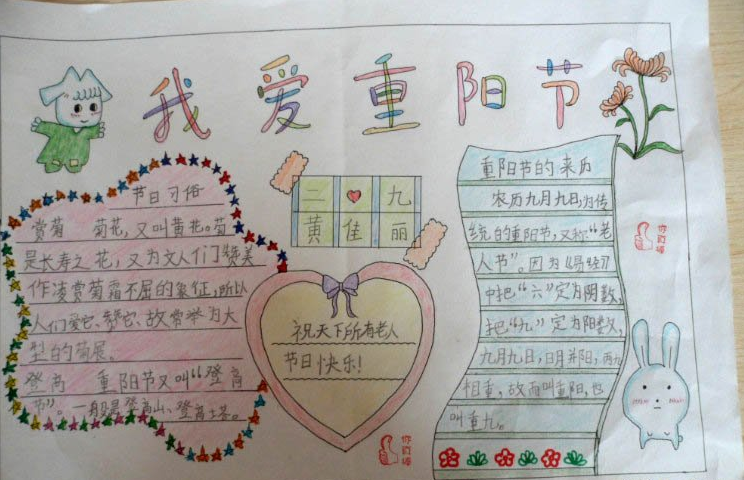 简单漂亮的重阳节手抄报-我爱重阳节图片1