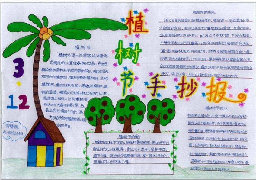 简单好看的植树节手抄报-参天大树图片1
