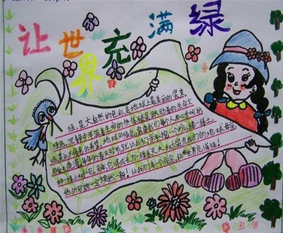 让世界充满绿 简单的植树节手抄报图片图片1