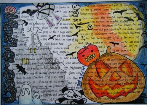 万圣节手抄报英语-南瓜灯万圣节图片1