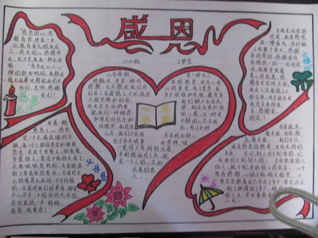 感恩的心主题手抄报图片,感恩节手抄报作品分享图片1