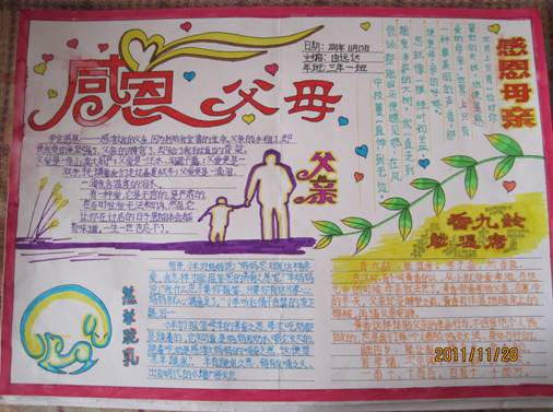 六年级感恩节手抄报-爸爸的背影图片1