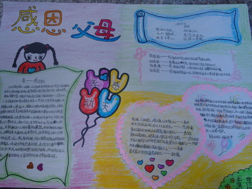 有关感恩节的手抄报-孝感动天图片1