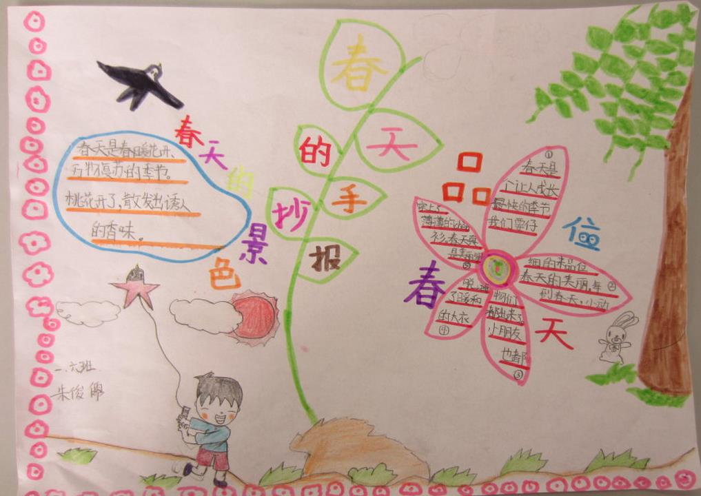 小学生春天主题手抄报之春天的景色图片1