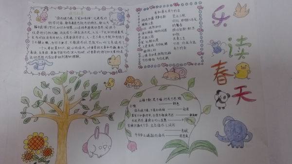 简单好看的春天手抄报图片-乐读春天图片1