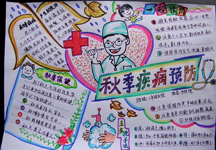 关于秋天预防疾病的手抄报作品分享图片1