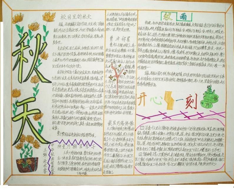 描写秋天的手抄报图片,美丽的秋天手抄报赏析图片1