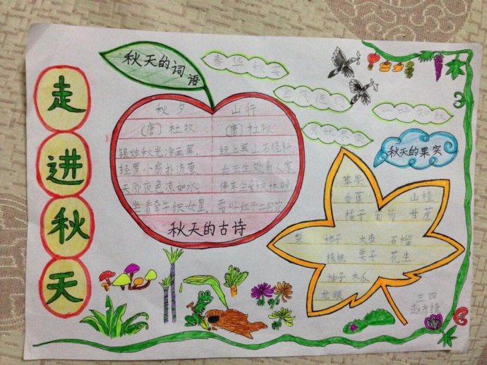 走近秋天的手抄报,怎么制作秋天的手抄报图片1