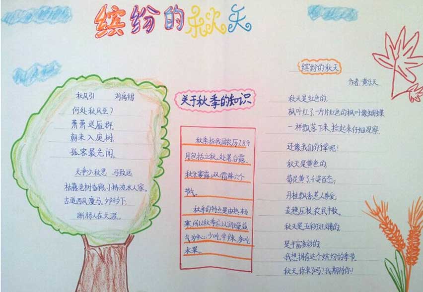 关于秋天的手抄报图片-缤纷的秋天图片1