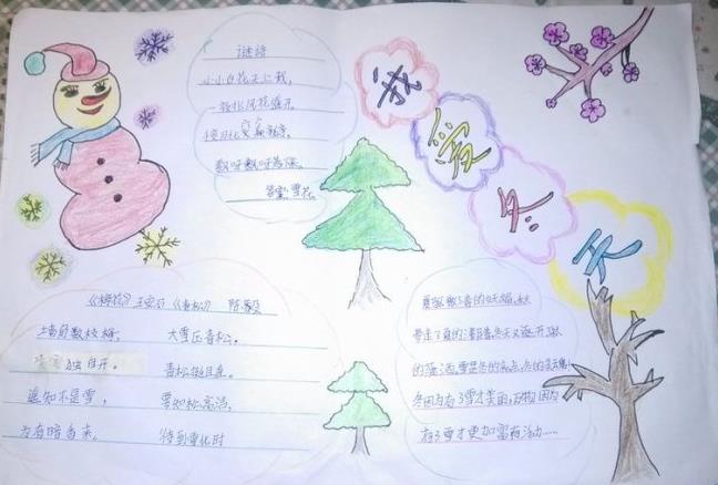 冬天最美丽 我爱冬天手抄报欣赏图片1