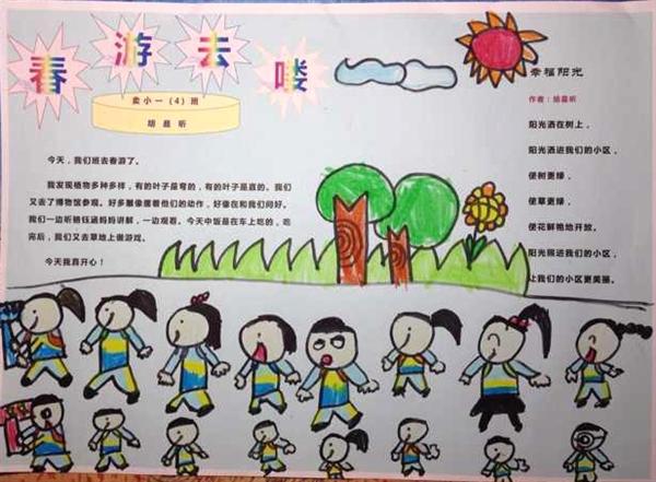 春游电子小报 小学生春游手抄报欣赏图片1