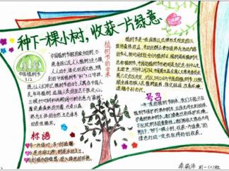 种下一颗小树收获一片绿意手抄报版面设计