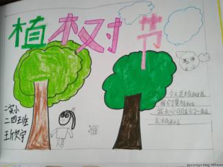 简单的植树节手抄报版面设计图