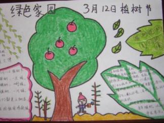 简单的植树节手抄报版面设计图一
